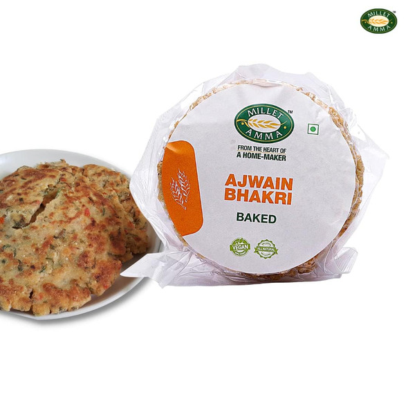 MILLET AMMA Baked Ajwain Bhakhri Ready to Eat | Best Choice for Snack Time, Parties & Events | Healthy Traditional Gujarati Snacks. by |180gm|0.4 lbs