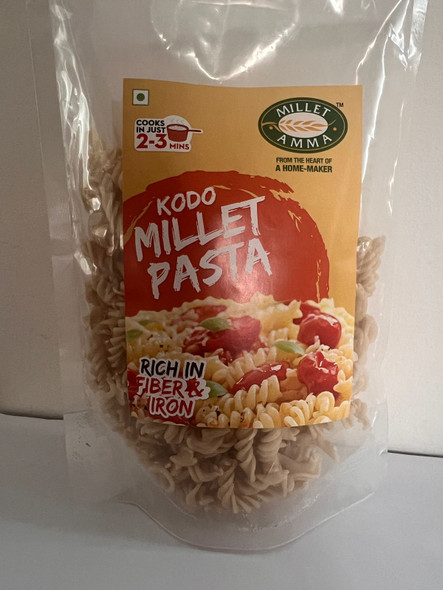 Millet Amma Kodo Fusili Pasta | 100% Durum Wheat Pasta| High Protein & Fiber | Gluten Free | No Maida | Ready to Cook | Rich in Antioxidants |180gm|0.4 lbs