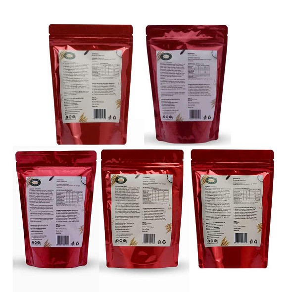 Millet Amma Siridhanya Flour Combo Organic Millet Pack of 5 (5 Kg - Each 1 Kg) | Positive Millets due to its balanced Nutritional Profile | Kodo , Foxtail, Browntop, Little, Barnyard|5000gm|11.02 lbs