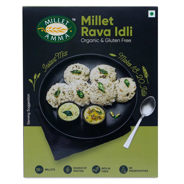 MILLET AMMA Organic Millet Breakfast Idli and Rava Dosa Combo | Millet Rava Dosa Mix 250g + Millet Rava Idli Mix 250g |500gm|1.1 lbs
