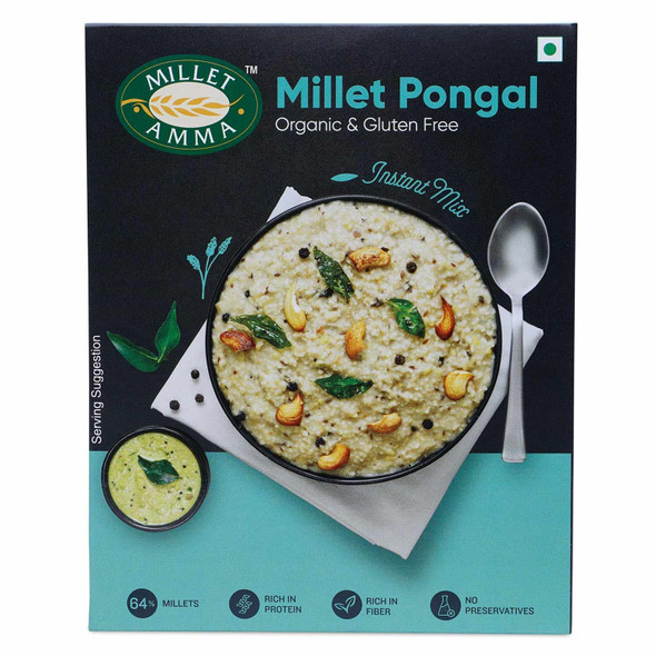 MILLET AMMA Idli and Pongal Breakfast Combo Pack of 2 | Millet Rava Idli Mix + Millet Pongal Mix |EACH 250gm|0.55 lbs
