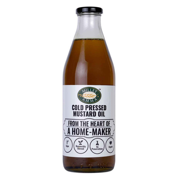 Millet Amma Cold Pressed Mustard Oil(Wood Press) Organic |500gm|1.1 lbs