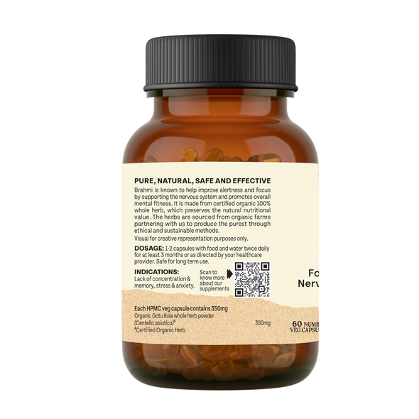 Organic India Brahmi 180 Cap |260gm|0.57 lbs