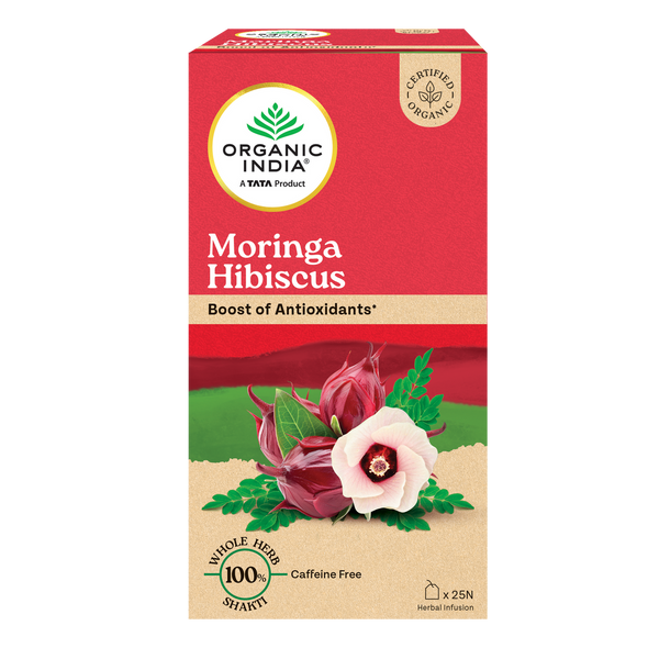 Organic India Moringa Hibiscus 25s TBx10 |100gm|0.22 lbs