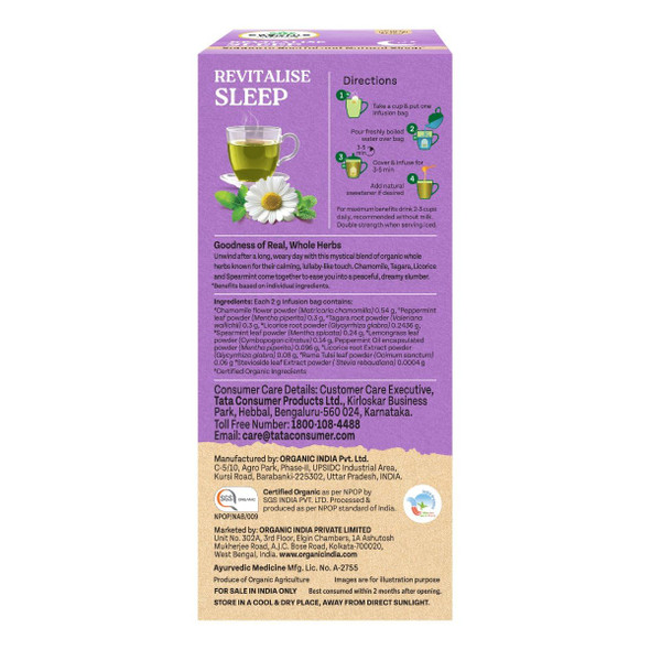 OI Revitalise Sleep 25s TB by Organic India|100gm|0.22 lbs