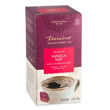 Vanilla Nut Herbal Tea - Rich & Roasted Herbal Tea That’s Caffeine Free & Prebiotic for Natural Energy, 25 Tea Bags by Teeccino|150gm|0.33 lbs