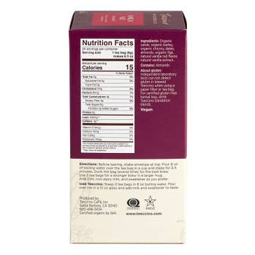 Vanilla Nut Herbal Tea - Rich & Roasted Herbal Tea That’s Caffeine Free & Prebiotic for Natural Energy, 25 Tea Bags by Teeccino|150gm|0.33 lbs