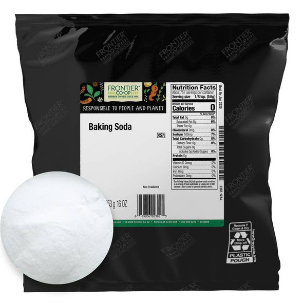 Herb Bulk Baking Soda Powder, 16 oz by Frontier Co-op|500gm|1.1 lbs