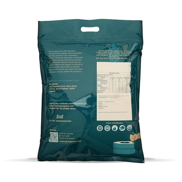 Stoneground 5 kg Khapli Wheat Atta/Flour | Nutrient-Rich Flour for Sourdough, Rotis, and More | Organic, High Protein & Fiber, Sugar Control, Easy Digestion | 100% Whole Emmer Wheat by Gir Organic|5000gm|11.02 lbs