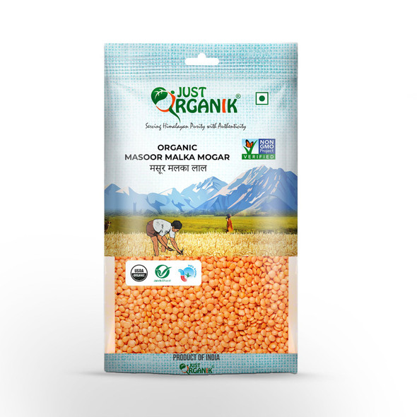 Masoor Malka Mogar (red lentil) by Just Organik|1000gm|2.2 lbs