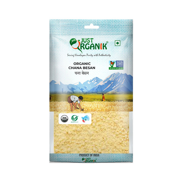 Organic Gram Flour (Chana Besan) by Just Organik|1000gm|2.2 lbs