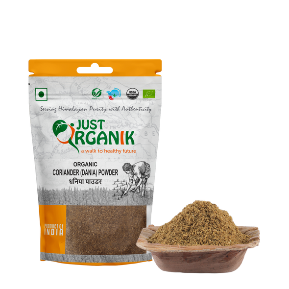 Organic Coriander Powder- 200 g by Just Organik|200gm|0.44 lbs