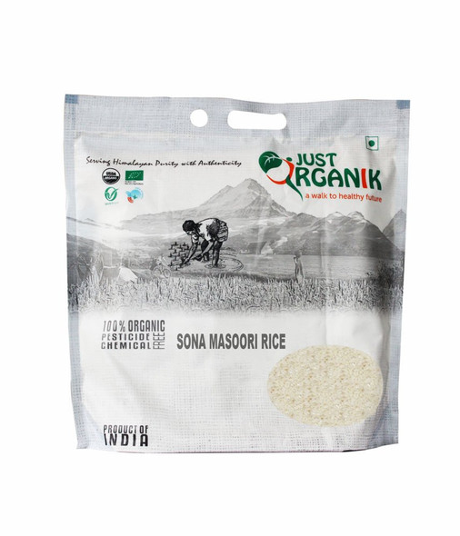 Organic Sona Masoori Rice by Just Organik|5000gm|11.02 lbs