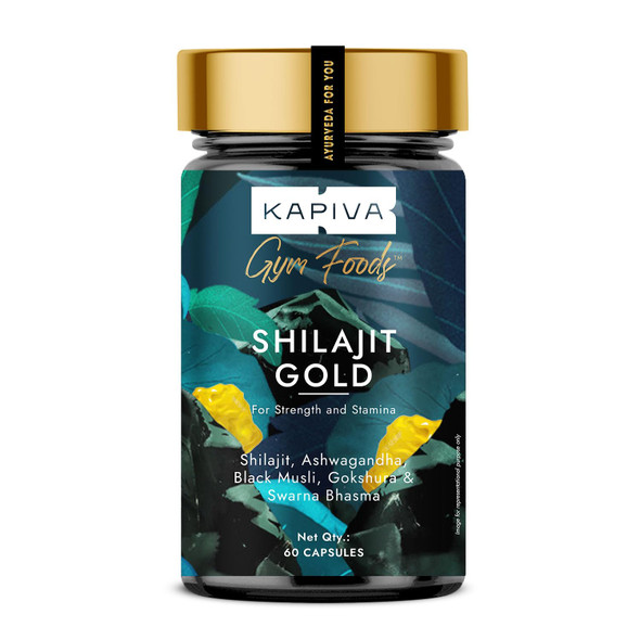 Shilajit Gold 60 Capsules by Kapiva|76gm|0.17 lbs