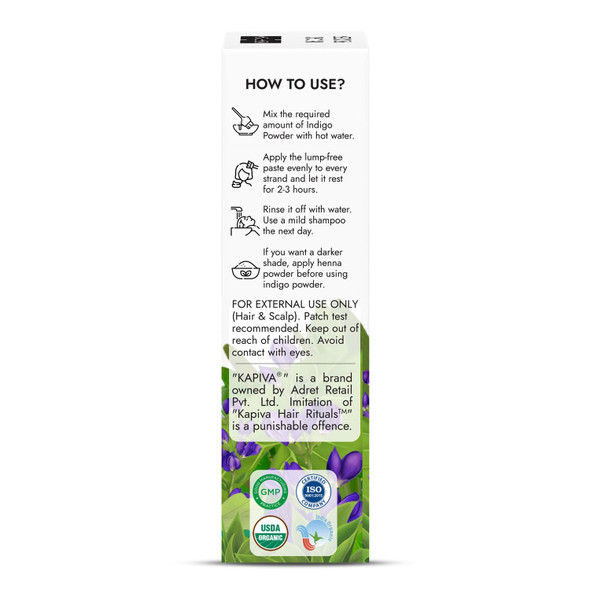 Organic Indigo Powder by Kapiva|100gm|0.22 lbs