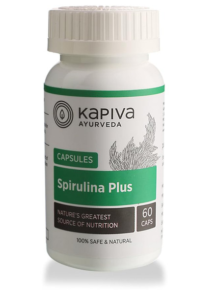 Spirulina 60 Capsules by Kapiva|30gm|0.07 lbs