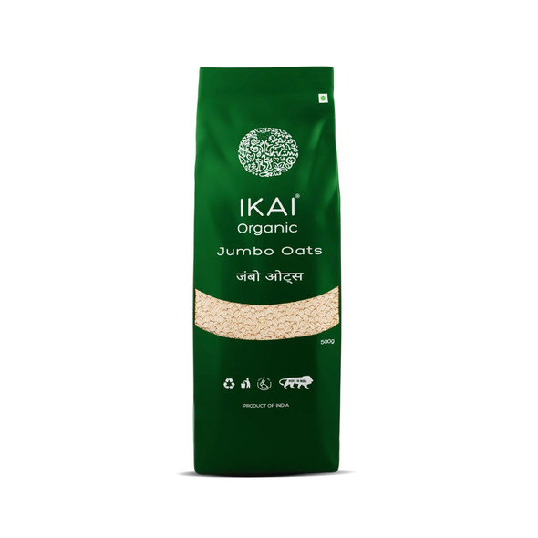 Organic Jumbo Oats by IKAI Organics|500gm|1.1 lbs