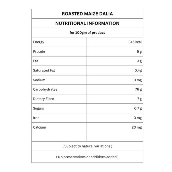 Organic Roasted Maize Dalia by IKAI Organics|500gm|1.1 lbs