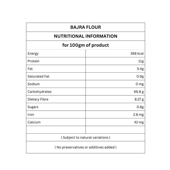 Organic Bajra Atta by IKAI Organics|450gm|0.99 lbs