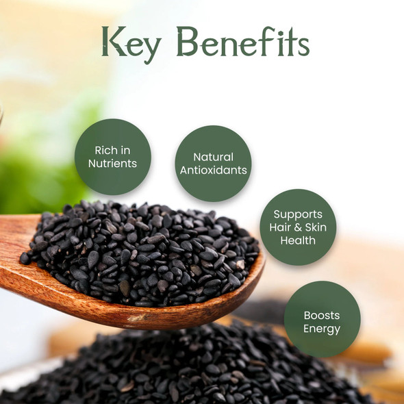 Organic Black Sesame Seeds by IKAI Organics|100gm|0.22 lbs