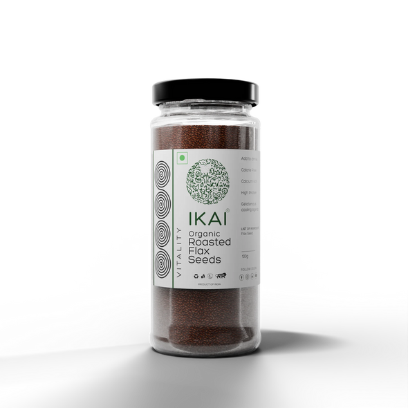 Organic Flax Seeds by IKAI Organics|100gm|0.22 lbs