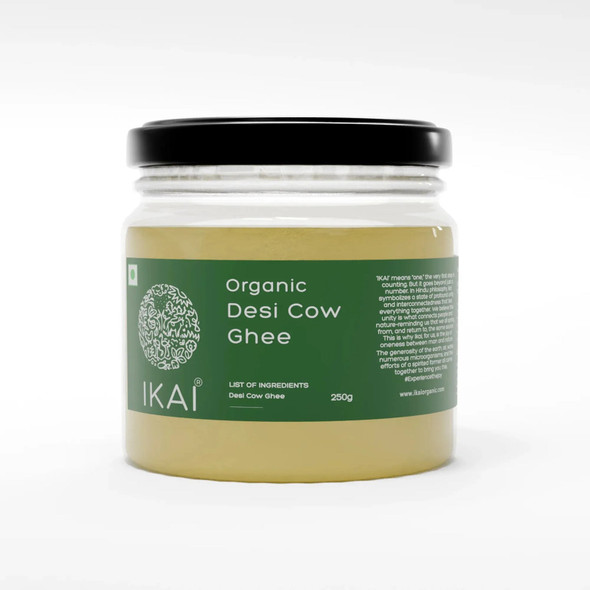 Organic Desi Cow Ghee by IKAI Organics|250gm|0.55 lbs