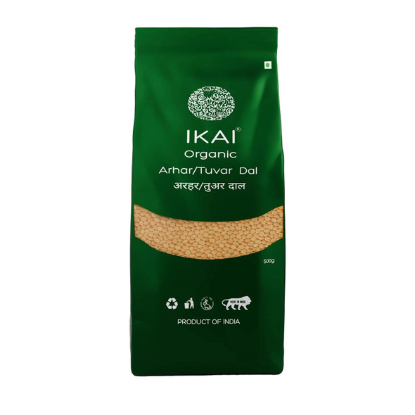 Organic Arhar/Tuvar Dal by IKAI Organics|500gm|1.1 lbs