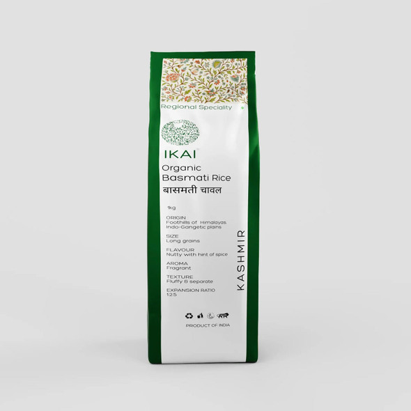 Organic Basmati Rice by IKAI Organics|1000gm|2.2 lbs