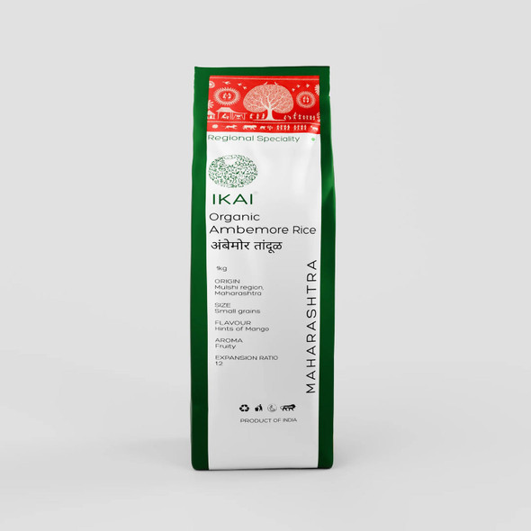 Organic Ambemore Rice by IKAI Organics|1000gm|2.2 lbs