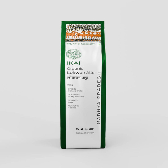 Organic Lokwan Atta by IKAI Organics|900gm|1.98 lbs