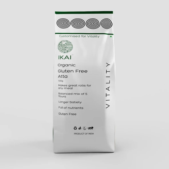 Organic Gluten Free Atta by IKAI Organics|500gm|1.1 lbs