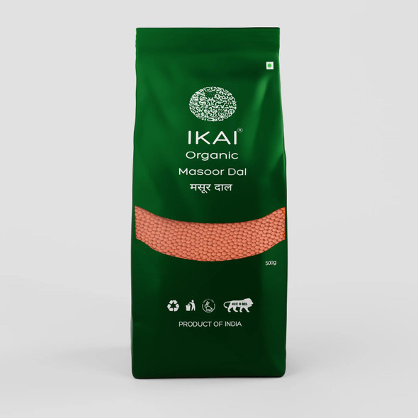 Organic Masoor Dal by IKAI Organics|500gm|1.1 lbs