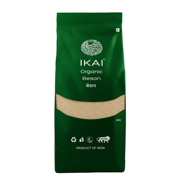 Organic Besan by IKAI Organics|450gm|0.99 lbs