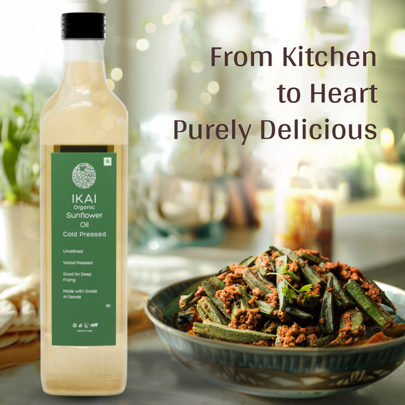 Organic Sunflower Oil by IKAI Organics|1000gm|2.2 lbs