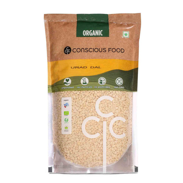 Split Black Gram / Urad Dal by Conscious Food|500gm|1.1 lbs