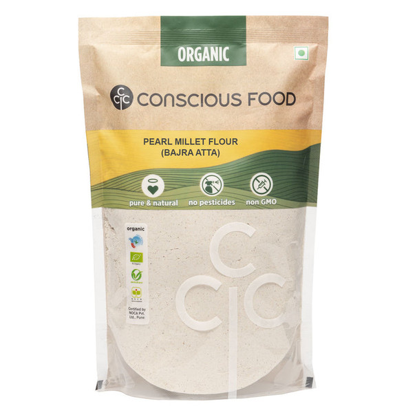 Pearl Millet Flour / Bajra Atta by Conscious Food|500gm|1.1 lbs