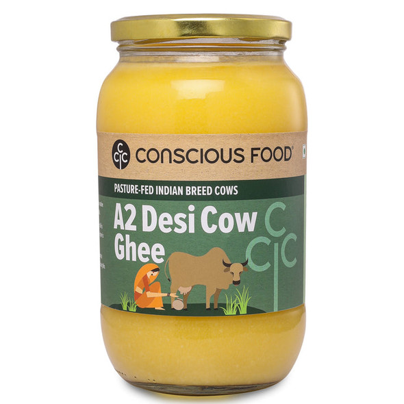 A2 Desi Cow Ghee by Conscious Food|500gm|1.1 lbs