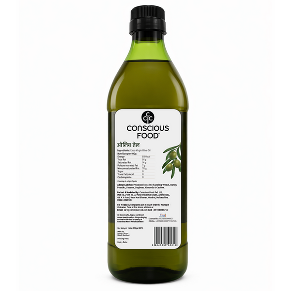 Extra virigin Olive Oil by Conscious Food|1000gm|2.2 lbs