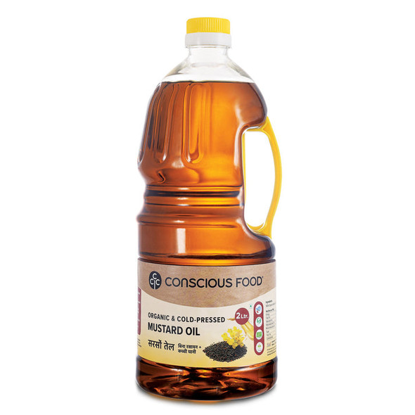 Mustard Oil Cold Pressed Organic by Conscious Food|2000gm|4.41 lbs