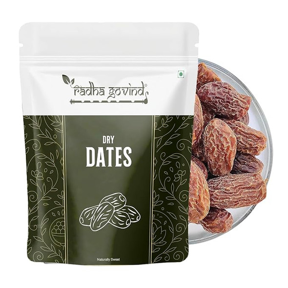 Organic Black Dry Dates | Sukha Khajoor | Kala Chuara | Kharik 2 by Radha Govind|200gm|0.44 lbs