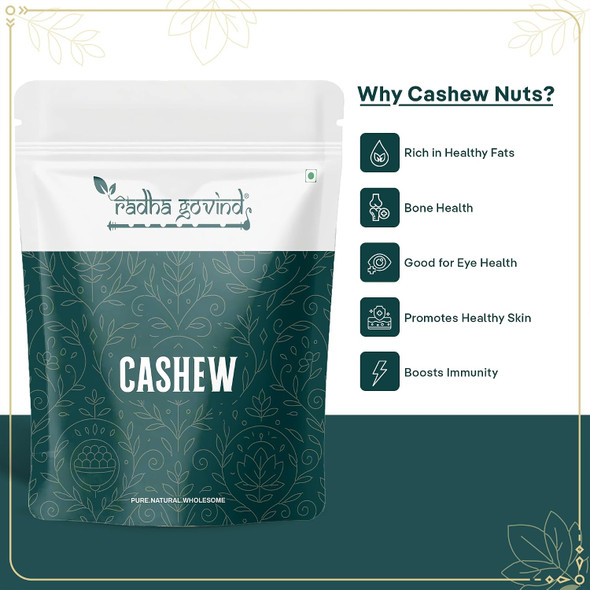 Organic Cashew Nut | Kaju by Radha Govind|500gm|1.1 lbs