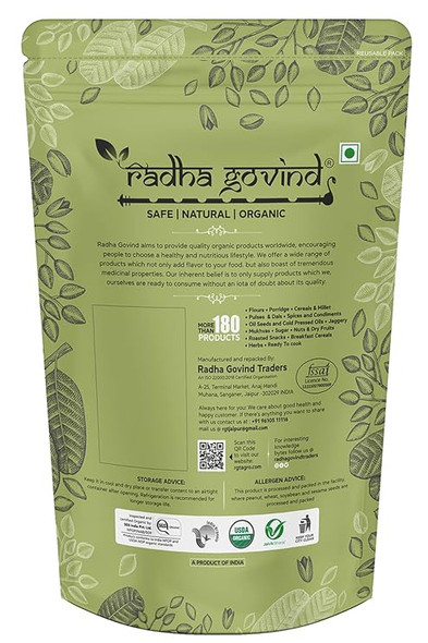Organic Jau Ghat | Pearl Barley | All Natural and Fiber-Rich by Radha Govind|1000gm|2.2 lbs