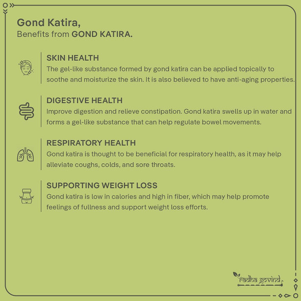 Organic Gond Katira - Tragacanth Gum by Radha Govind|900gm|1.98 lbs