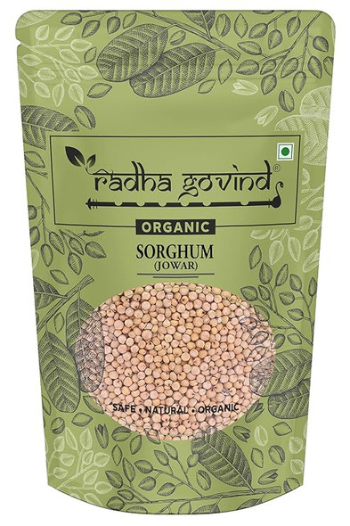 Organic Jowar | Sorghum | Cholam | Jonna [Whole] by Radha Govind|1000gm|2.2 lbs