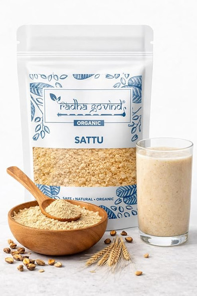 Organic Chana Sattu Powder | Fiber-Rich Sattu by Radha Govind|1000gm|2.2 lbs
