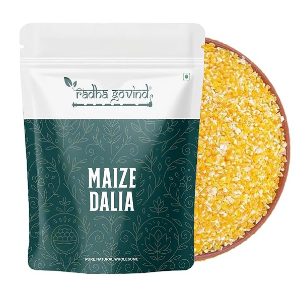 Organic Maize Daliya | Corn Daliya | Makke Ka Daliya by Radha Govind|1000gm|2.2 lbs