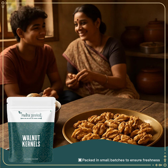 Organic Walnuts Without Shell Broken Akhrot Giri by Radha Govind|400gm|0.88 lbs