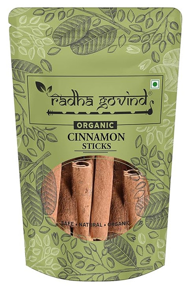 Organic Cinnamon Sticks | Dalchini Sticks by Radha Govind|200gm|0.44 lbs