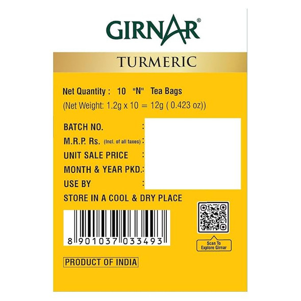 Girnar Green Tea With Turmeric |12gm|0.03 lbs