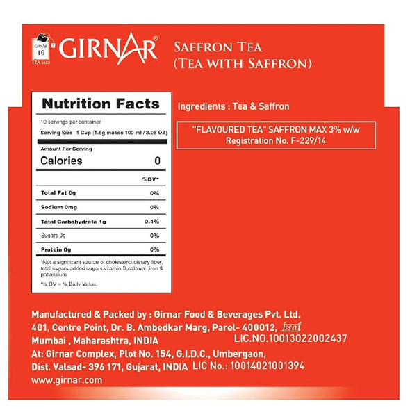 Girnar Saffron Black Tea |15gm|0.03 lbs